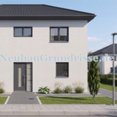 Doppelhaushälfte 145 m² mit Walmdach - Eingangsseite mit Haustür