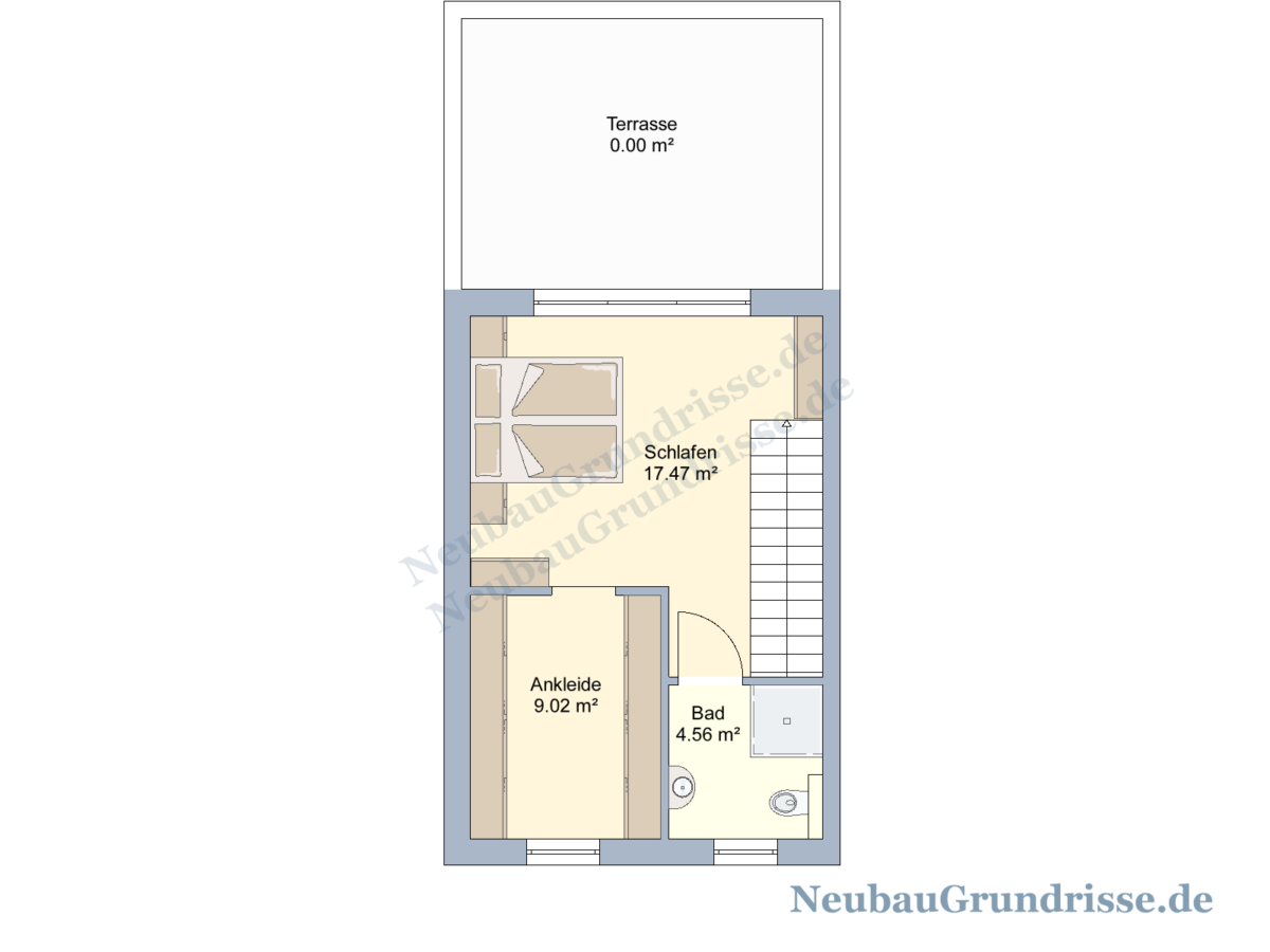 Pultdachhaus 131 m² - Grundriss Dachgeschoss