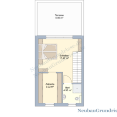 Pultdachhaus 131 m² - Grundriss Dachgeschoss