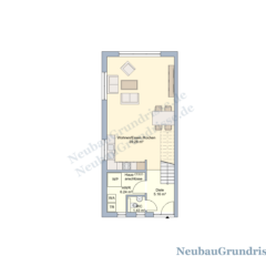 Pultdachhaus 131 m² - Grundriss Erdgeschoss