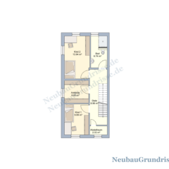 Pultdachhaus 131 m² - Grundriss Obergeschoss