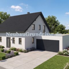 Satteldachhaus 155 m² mit 1 m Kniestock - Eingangsseite mit Haustür Satteldachhaus 155 m² mit 1 m Kniestock - Eingangsseite mit Haustür