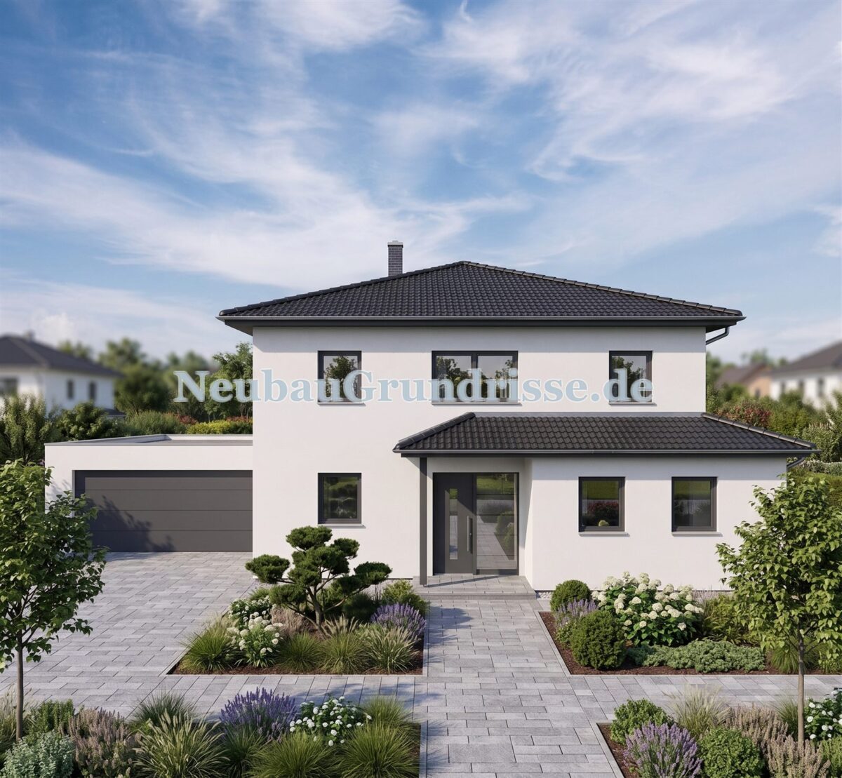 Stadtvilla 188 m² - Eingangsseite mit Haustür Stadtvilla 188 m² - Eingangsseite mit Haustür
