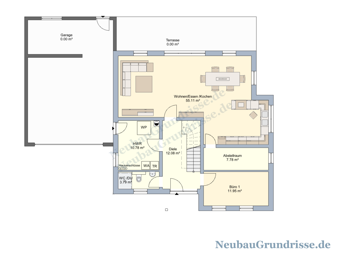 Stadtvilla 188 m² - Grundriss Erdgeschoss Stadtvilla 188 m² - Grundriss Erdgeschoss
