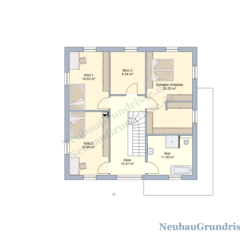 Stadtvilla 188 m² - Grundriss Obergeschoss Stadtvilla 188 m² - Grundriss Obergeschoss