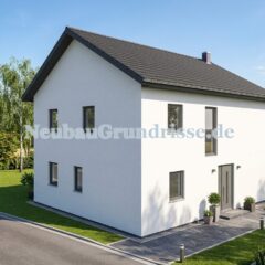Stadtvilla 150 m² mit Satteldach - Eingangsseite mit Haustür