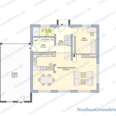 Stadtvilla 171 m² mit Walmdach - Grundriss Erdgeschoss